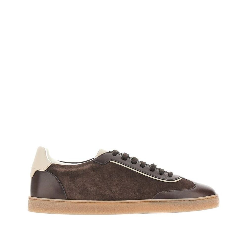 Brunello Cucinelli Men Smooth And Suede Leather Sneakers